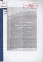 Sexual Violence: Setting the Research Agenda for Kenya